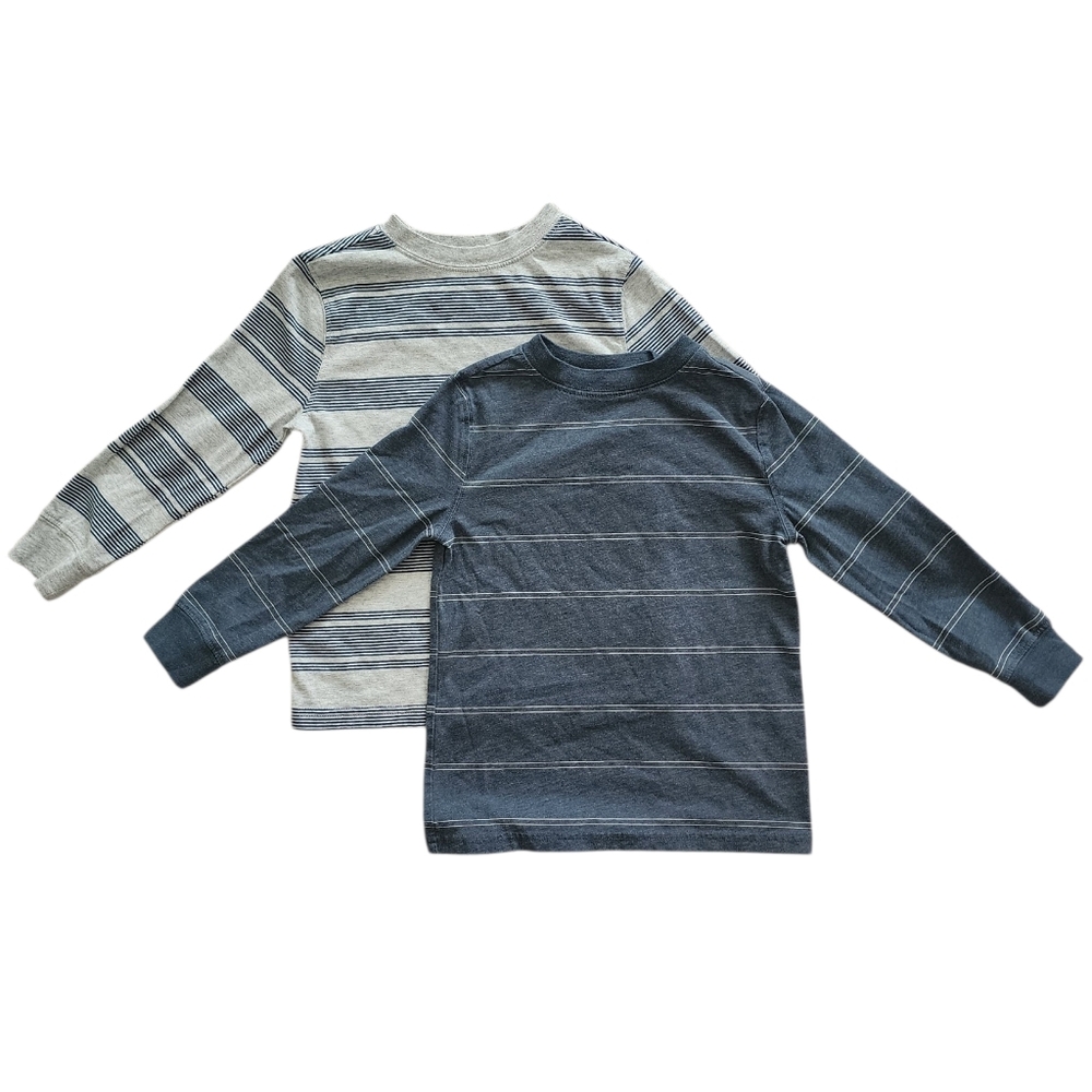 Carter's Boys Long Sleeve Striped Shirts Set of 2 - Size XS (4-5)